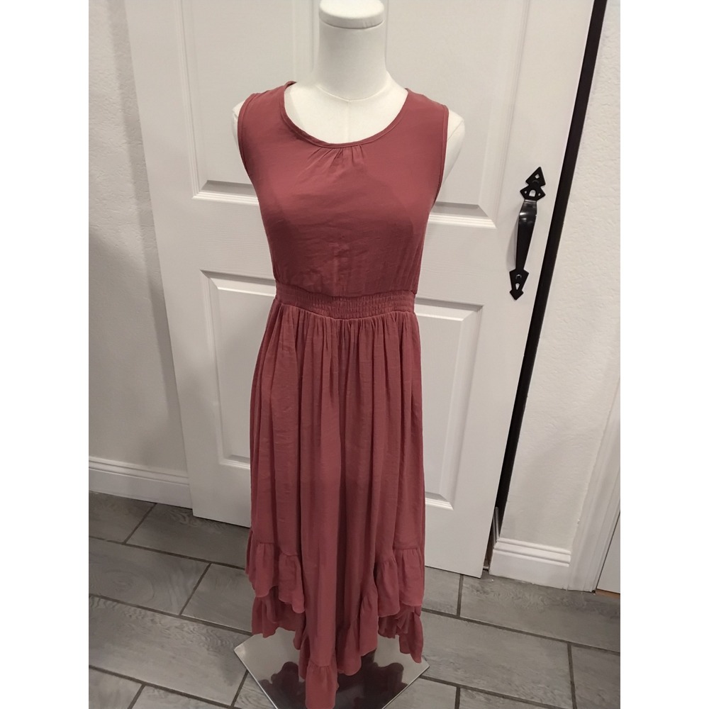 Mia Joy Joyfolie Girls Terracotta Lace Back High Low Maxi Dress Size 12 Rose